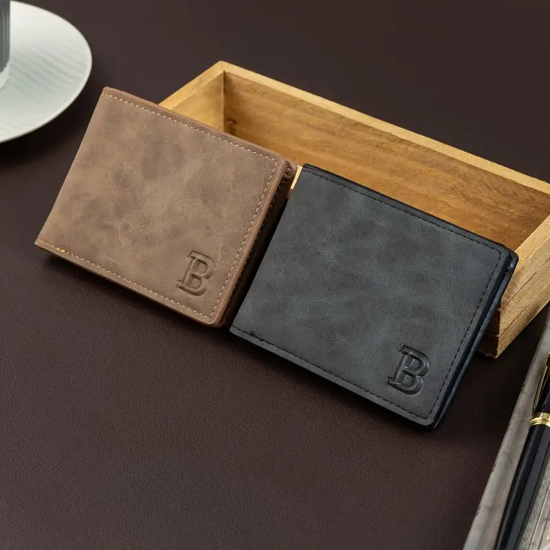 Men'S Vintage Faux Leather Wallet