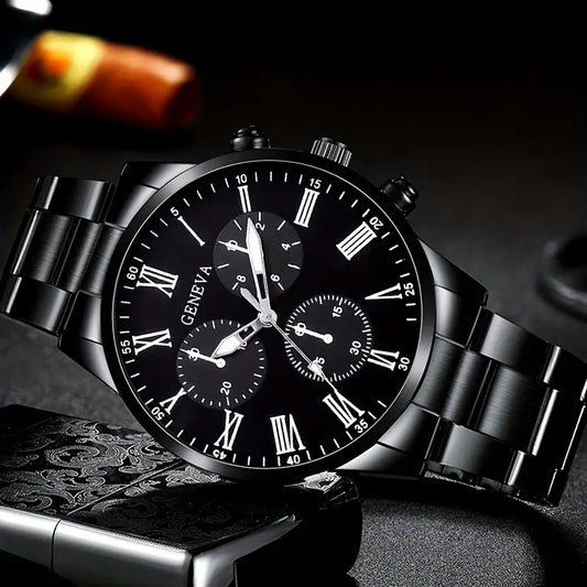 New Stylish Sports Men'S Round Quartz Watch
