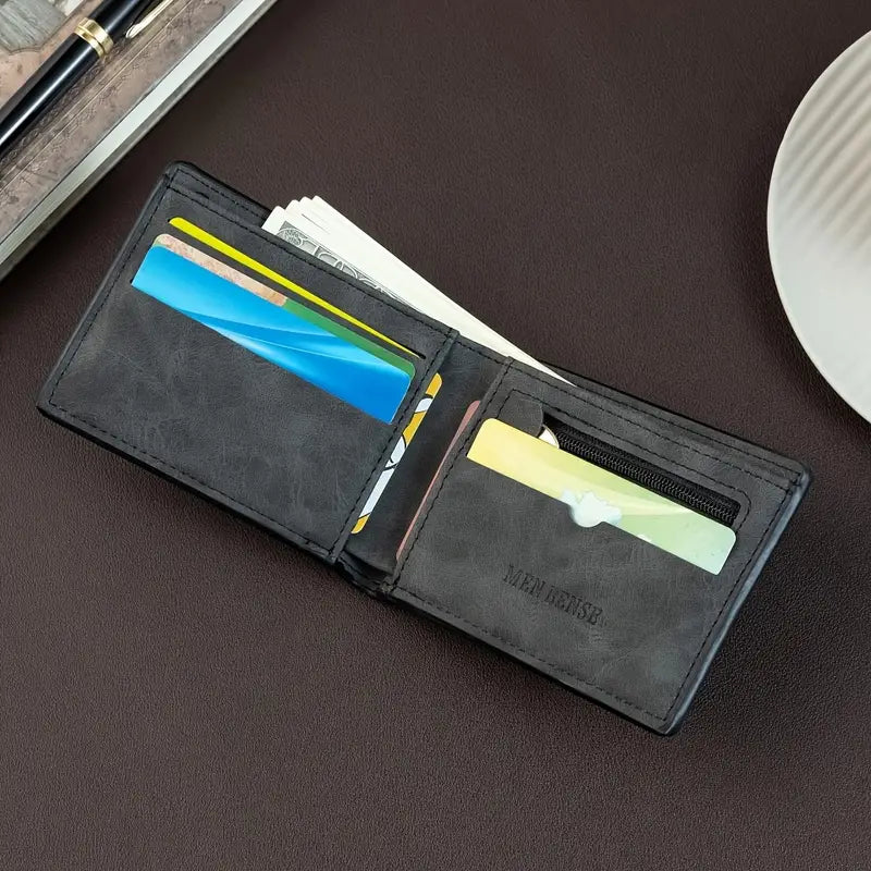 Men'S Vintage Faux Leather Wallet